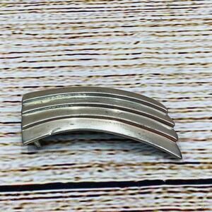 Robin Kahn Vintage Belt Buckle Silver Tone Striped Design Statement‎
